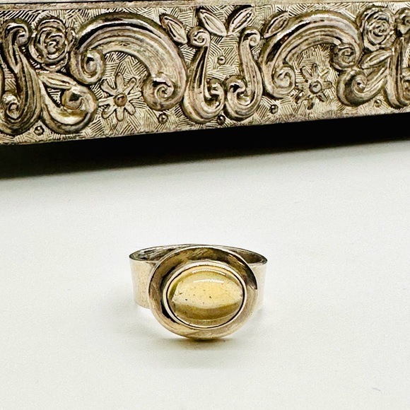 🔥 Vintage Modernist Citrine Silver Ring - Picture 15 of 17